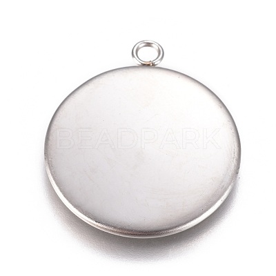 Non-Tarnish 304 Stainless Steel Pendant Cabochon Settings STAS-G127-13-22mm-P-1