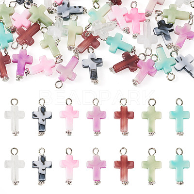 105Pcs 7 Colors Acrylic Imitation Gemstone Pendants FIND-TA0009-34P-1