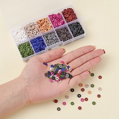 1500Pcs 10 Colors Dark Colors Handmade Polymer Clay Beads CLAY-YW0001-37B-1