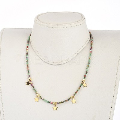 Star Pendant Necklaces NJEW-JN03074-02-1