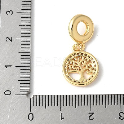 Brass Micro Pave Cubic Zirconia European Dangle Charms ZIRC-I071-18G-1