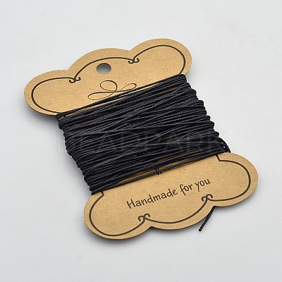 Jewelry DIY 0.7mm Black Waxed Cotton Cord X-YC0.7mm131-1
