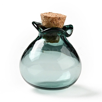 Lucky Bag Shape Glass Cork Bottles Ornament AJEW-A039-02D-1