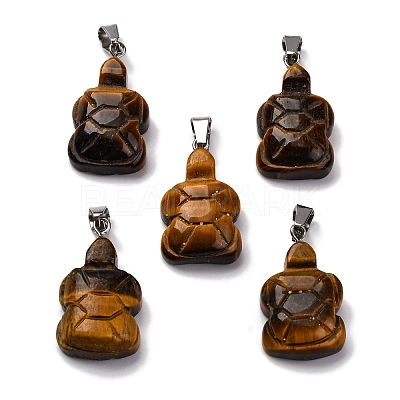 Natural Tiger Eye Pendants G-B127-06P-07-1