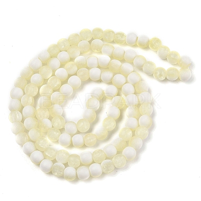 Frosted Crackle Glass Beads Strands GLAA-U001-6mm-M11-1