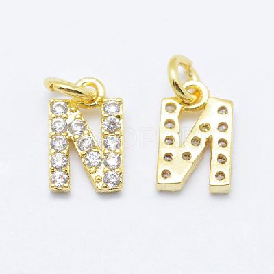 Brass Micro Pave Grade AAA Cubic Zirconia Charms ZIRC-P067-11G-N-NR-1