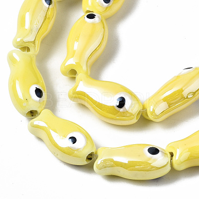 Handmade Porcelain Ceramic Beads Strands PORC-T006-03L-1