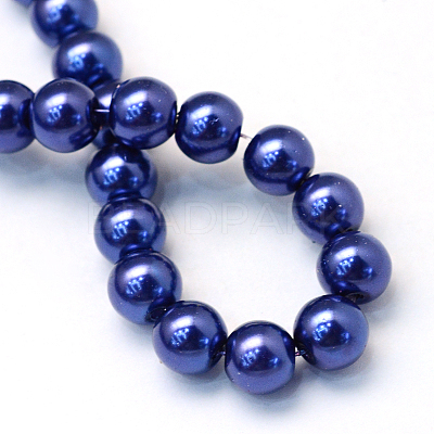 Baking Paint Pearlized Glass Pearl Round Bead Strands HY-Q003-10mm-19-1