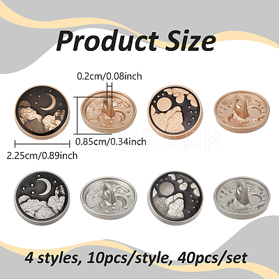 40 Styles 4 Styles Alloy Enamel Buttons FIND-NB0005-79B-1