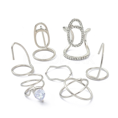 7Pcs Alloy AFingernail Rings RJEW-D114-01P-1