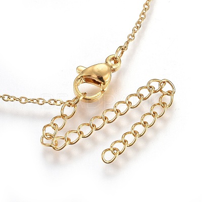 304 Stainless Steel Brass Cubic Zirconia Pendant Necklaces NJEW-O108-13-1