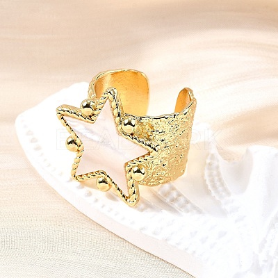 Brass Cuff Rings for Women RJEW-F183-02A-G-1