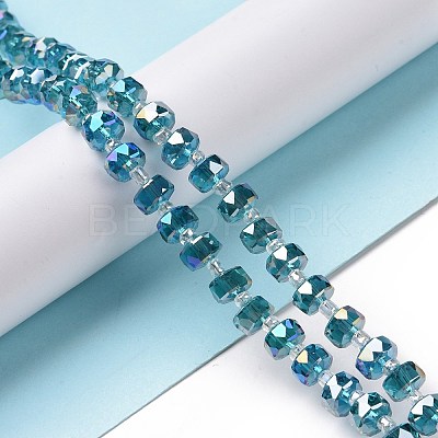 Electroplate Transparent Glass Beads Strands EGLA-H101-03-1
