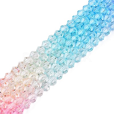 Gradient Color Baking Paint Glass Bead Strands LS-DGLA-A039-T6mm-A08-1