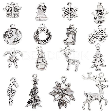 SUNNYCLUE 96Pcs 16 Style Tibetan Style Alloy Pendants FIND-SC0004-75-1