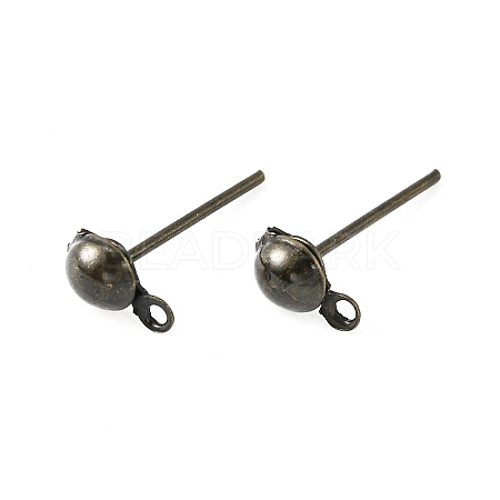 Iron Stud Earring Findings IFIN-F136-4mm-08AB-1