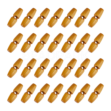 50Pcs 1-Hole Wood Buttons BUTT-UN0001-27B-1