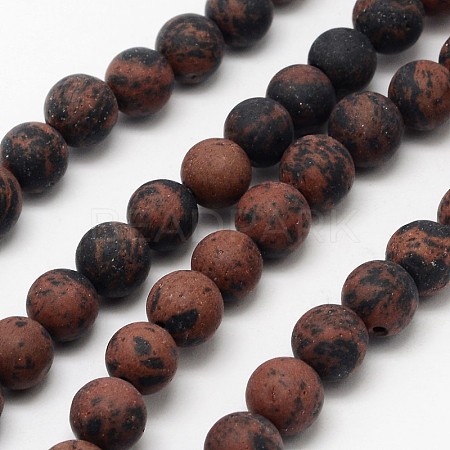 Natural Mahogany Obsidian Beads Strands G-D681-6mm-1