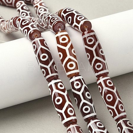 Rice Shape Tibetan Style dZi Beads Strands G-A269-A15-01-1