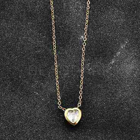 304 Stainless Steel Pendant Necklaces NJEW-O108-14G-1