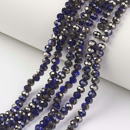 Electroplate Transparent Glass Beads Strands EGLA-A034-T4mm-P13-1
