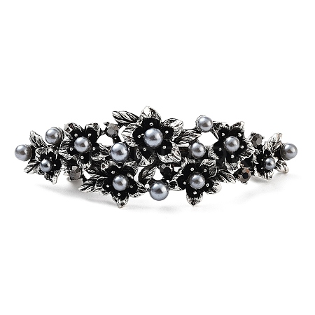 Flower Alloy Rhinestone Hair Barrettes PHAR-S604-01AS-01-1