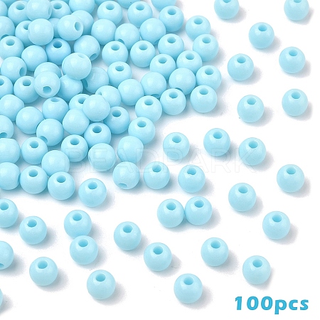 100Pcs Opaque Acrylic Beads MACR-YW0003-84G-1