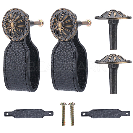 PU Leather Drawer Handles FIND-WH0290-10A-AB-1