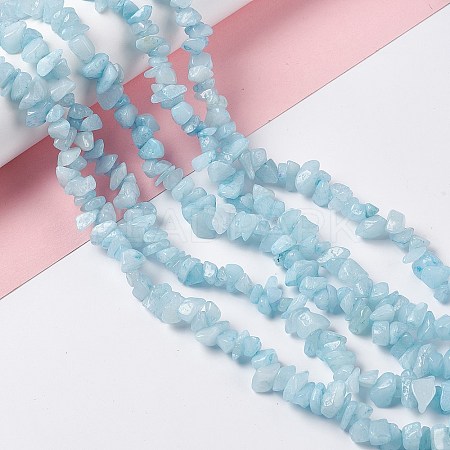 Natural White Jade Chip Beads Strands X-G-G905-02-1