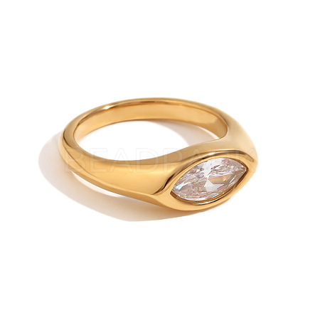 316L Stainless Steel with Cubic Zirconia Finger Rings FS-WGB17C9-09-1