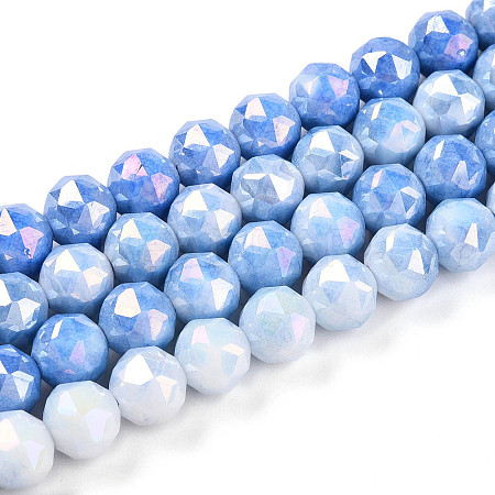Anti-Tarnish Electroplate Glass Beads Strands GLAA-N010-8mm-02-1