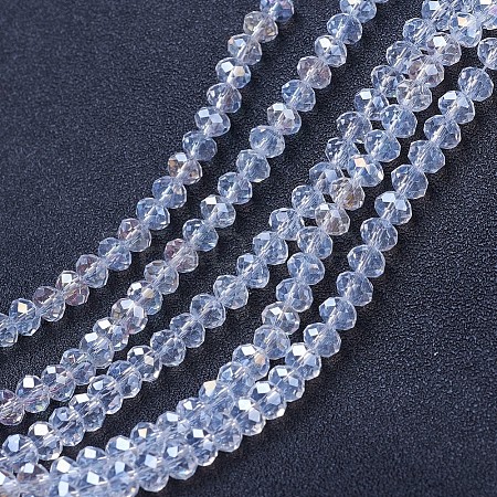 Electroplate Glass Beads Strands X-EGLA-A034-T8mm-B02-1