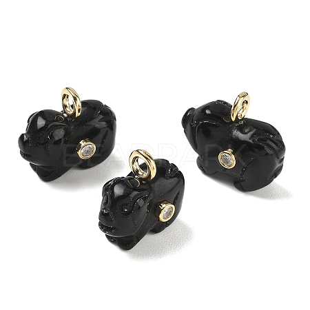 Natural Obsidian Carved Pendants GG-CBA105B-03H-G-1