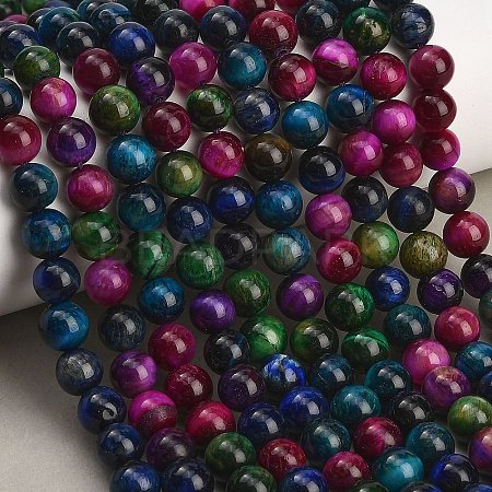 Grade AB Natural Tiger Eye Beads Strands X-G-F591-18-8mm-06-1
