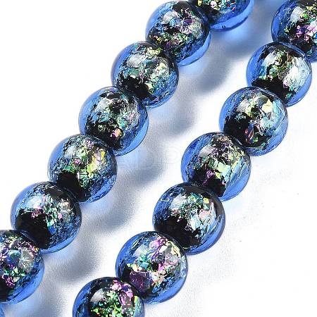 Handmade Foil Lampwork Beads Strands FOIL-K003-06B-19-1