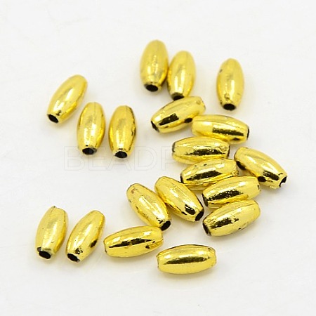 Plating Plastic Acrylic Rice Beads X-PACR-L004-03G-1