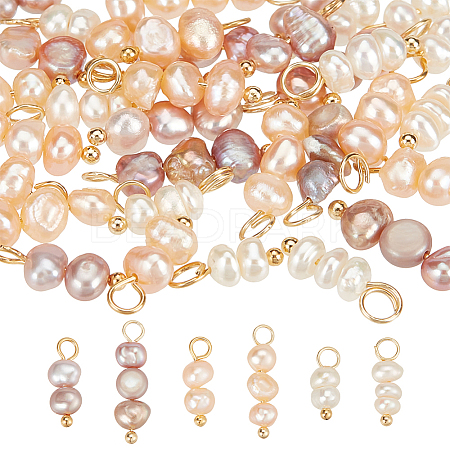 36Pcs 6 Styles Natural Cultured Freshwater Pearl Pendants PALLOY-PH01627-1
