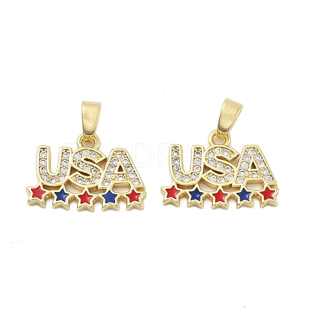 Brass Micro Pave Cubic Zirconia Pendants KK-H206-13G-1