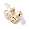 Natural Pearl Stud Earrings EJEW-P256-77G-2