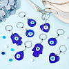  8Pcs 4 Style Natural Cultured Freshwater Pearl Loose Beads & Handmade Lampwork Evil Eye Pendant Keychains KEYC-NB0001-56-4