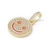 Brass Micro Pave Cubic Zirconia Pendants ZIRC-NH0001-01G-3