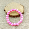 Glass Imitation Natural Agate Round Beaded Stretch Beaded Bracelets WG8D788-13-1