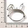 Rabbit Rotatable Alloy Swivel Open Back Bezel Pendants PALLOY-I223-19P-3