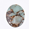 Assembled Natural Bronzite and Synthetic Aqua Terra Jasper Pendants G-S329-035-2