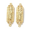 Rack Plating Brass Clear Cubic Zirconia Saint Connector Charms KK-C084-36C-G-1