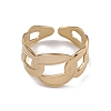 Ion Plating(IP) 304 Stainless Steel Oval Chains Shape Cuff Rings for Women RJEW-G285-13G-2