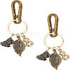 2Pcs Brass Keychain KEYC-FH0001-06-1