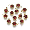 PVD Vacuum Plating 201 Stainless Steel Rhinestone Charms X-STAS-S068-07G-2