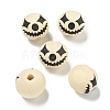 Printed Wood European Beads WOOD-G022-08B-17-1