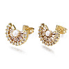 Brass Micro Pave Cubic Zirconia Stud Earrings EJEW-T014-58G-NF-1